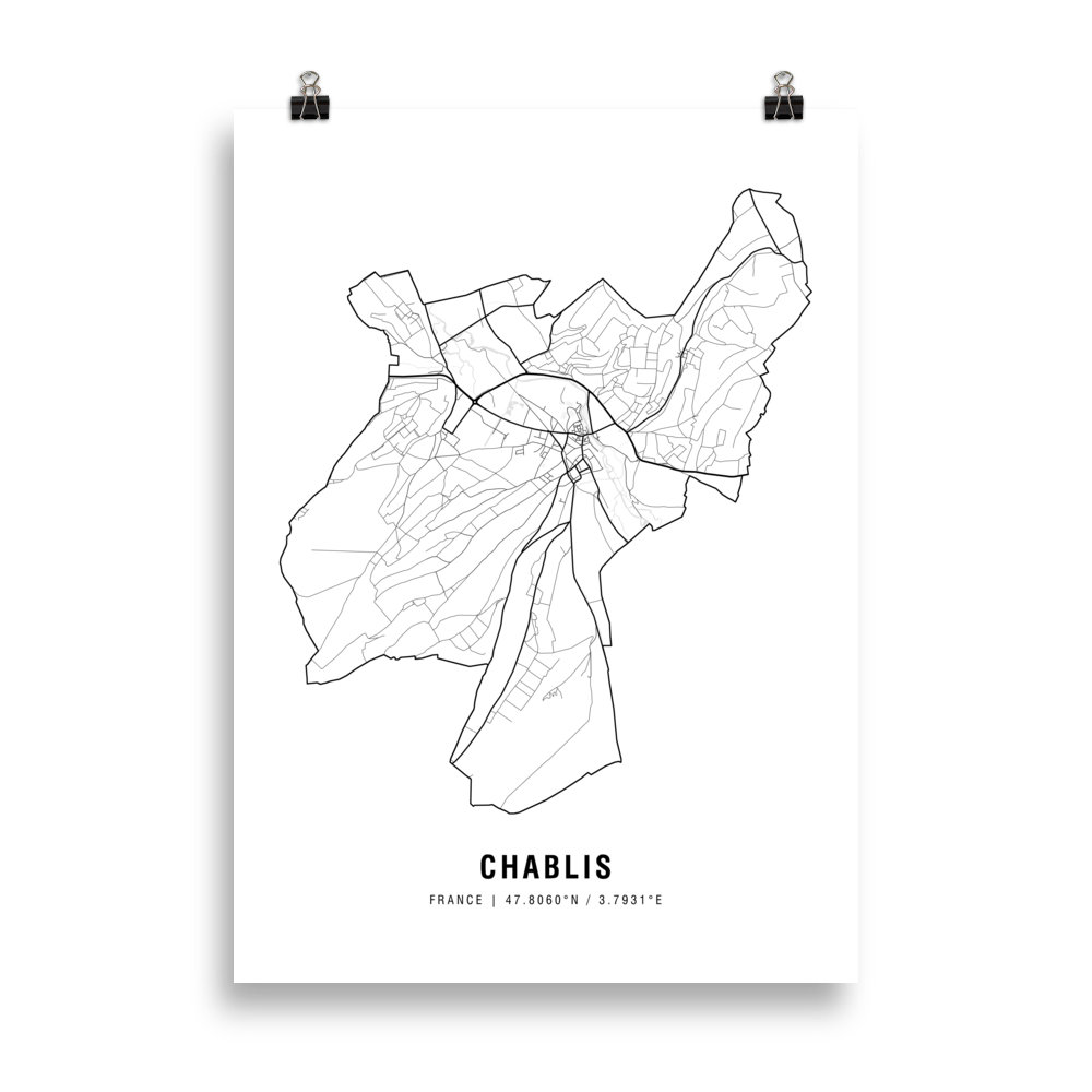 Das Chablis Weinkarte Poster