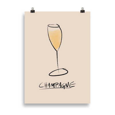 The Painted Champagne Poster - 50x70 cm - - Cocktailored